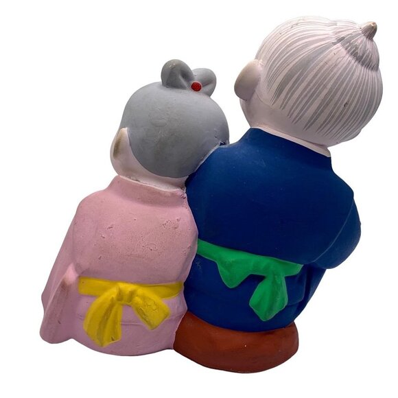 Japanese Figurines Hakata Doll Association Boy Girl Doll Resting Bisque Culture - Picture 2 of 12